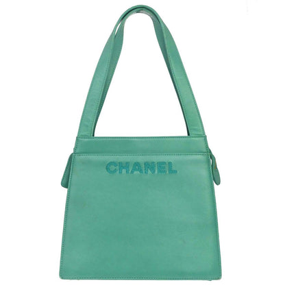Chanel Green Lambskin Tote Handbag