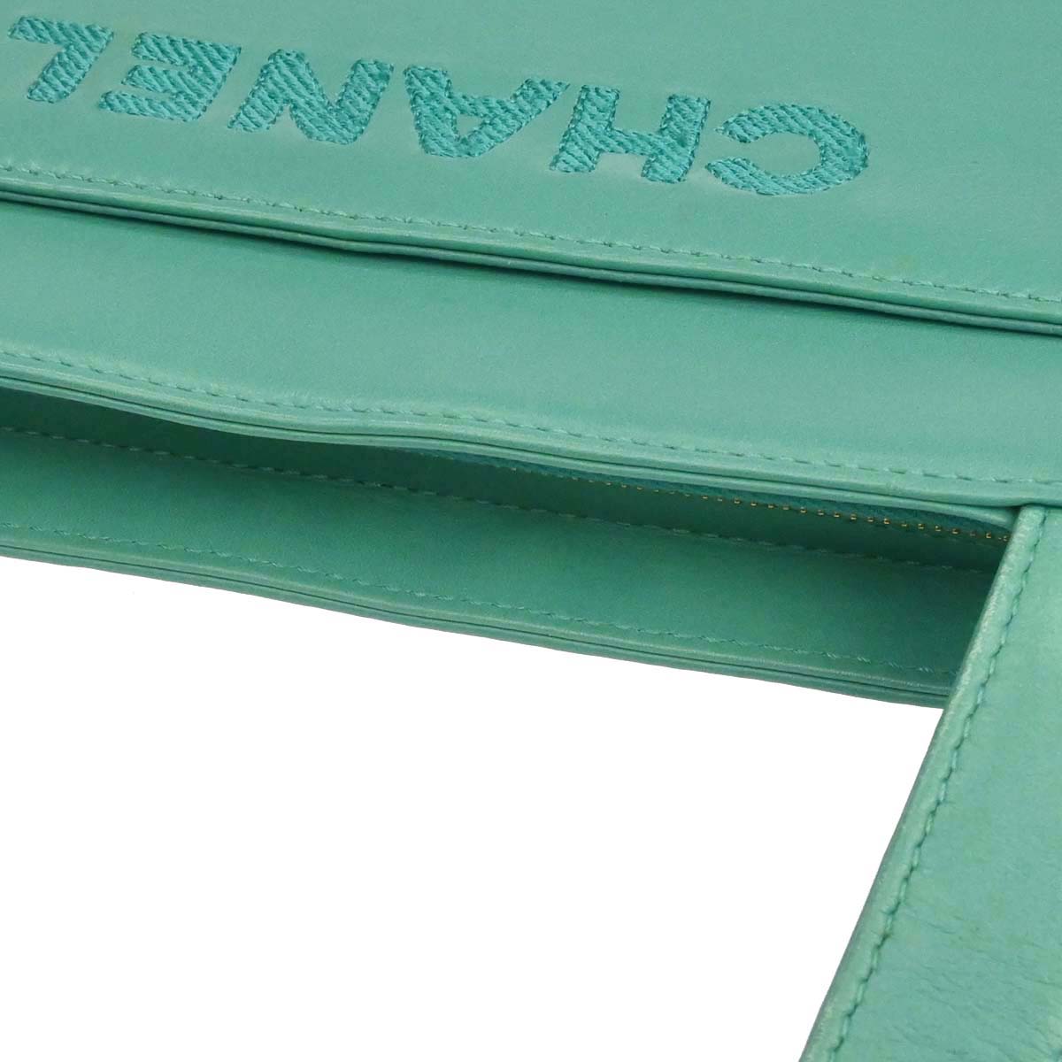 Chanel Green Lambskin Tote Handbag