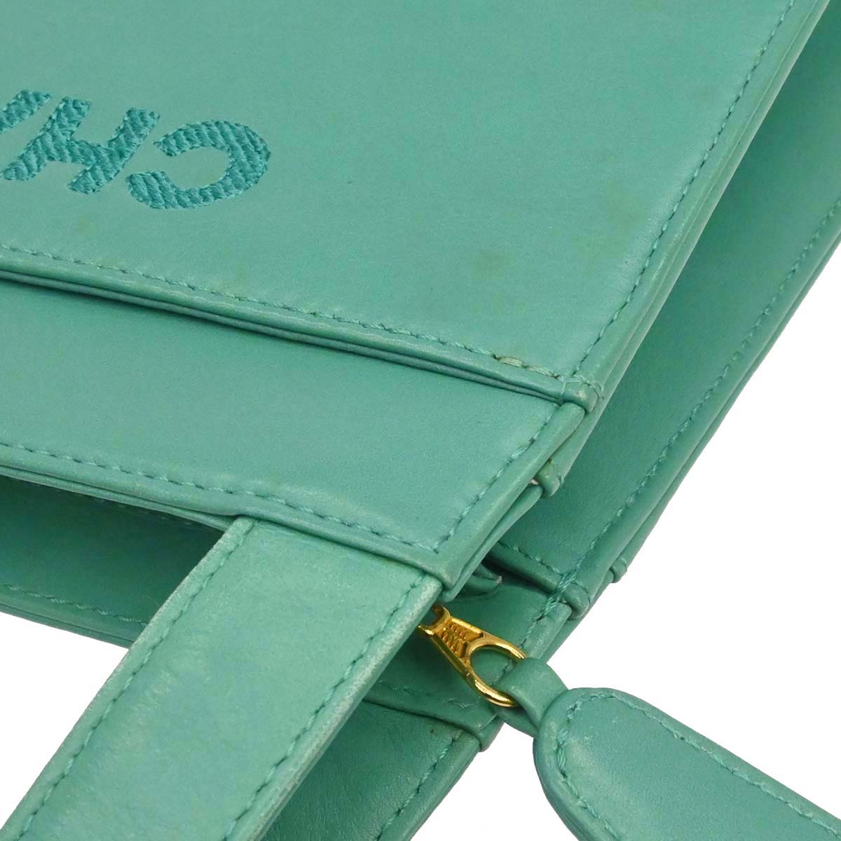Chanel Green Lambskin Tote Handbag