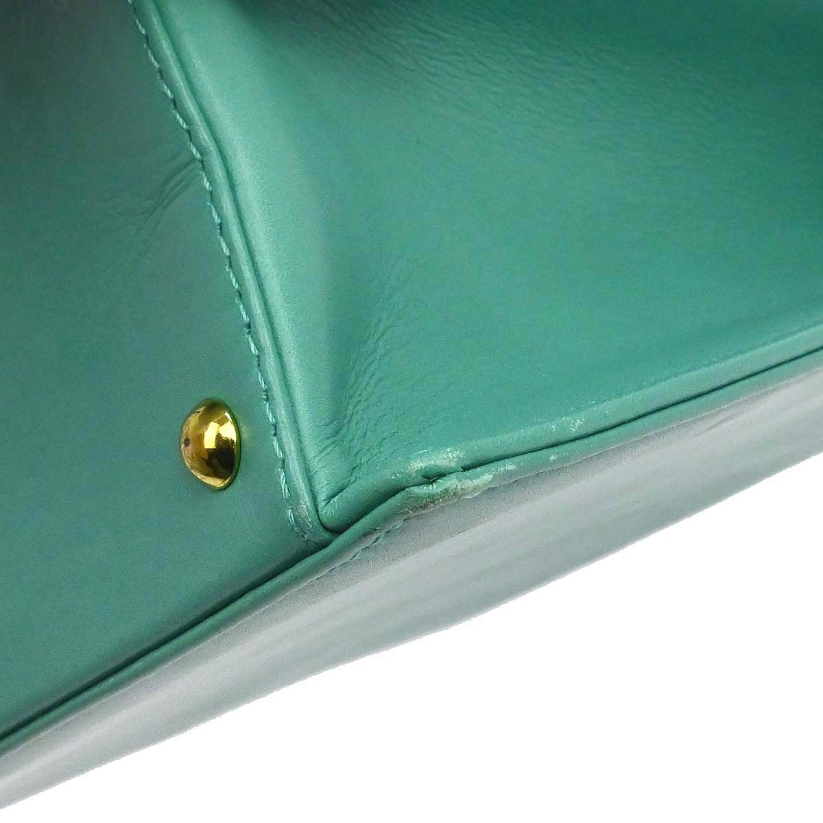 Chanel Green Lambskin Tote Handbag