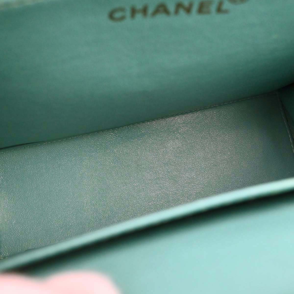 Chanel Green Lambskin Tote Handbag