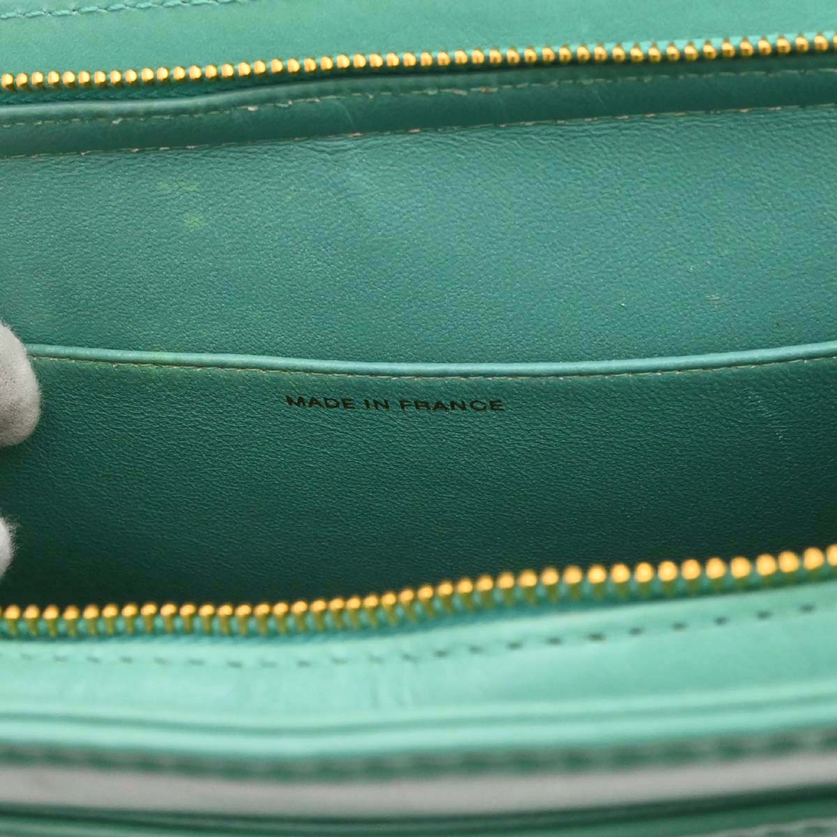 Chanel Green Lambskin Tote Handbag