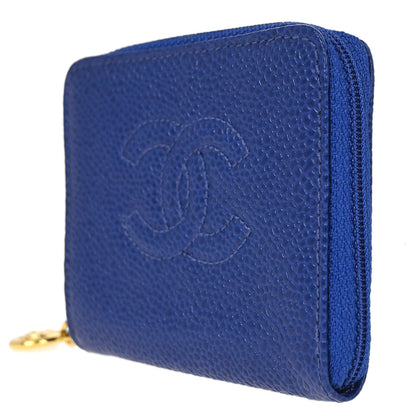 Chanel 1996-1997 Blue Caviar Skin Coin Purse Wallet