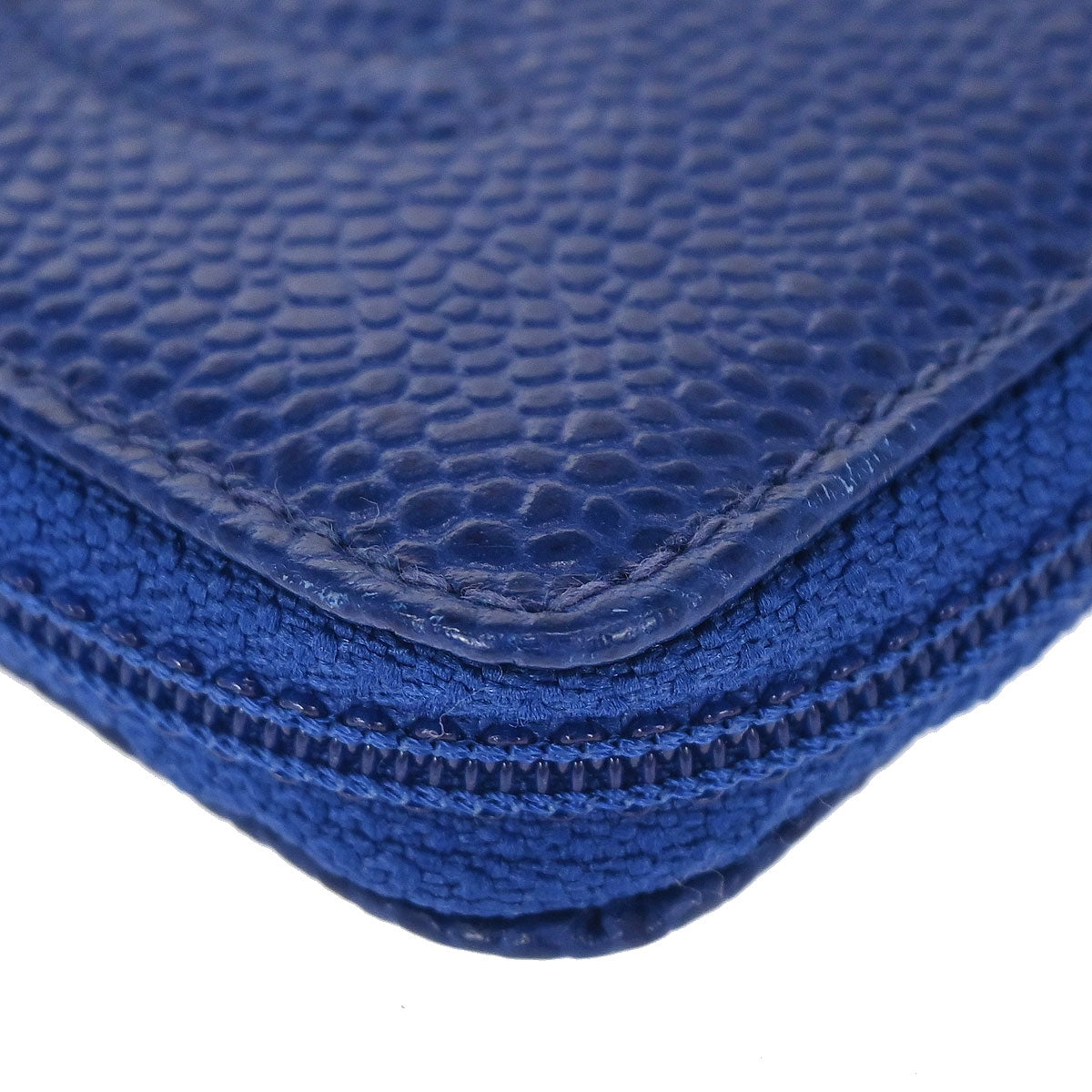 Chanel 1996-1997 Blue Caviar Skin Coin Purse Wallet