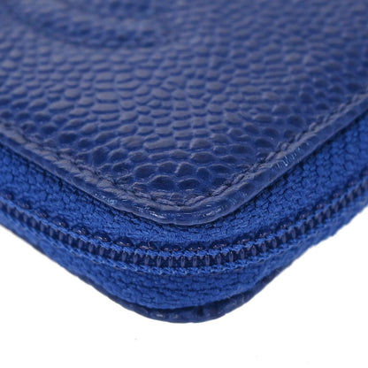 Chanel 1996-1997 Blue Caviar Skin Coin Purse Wallet