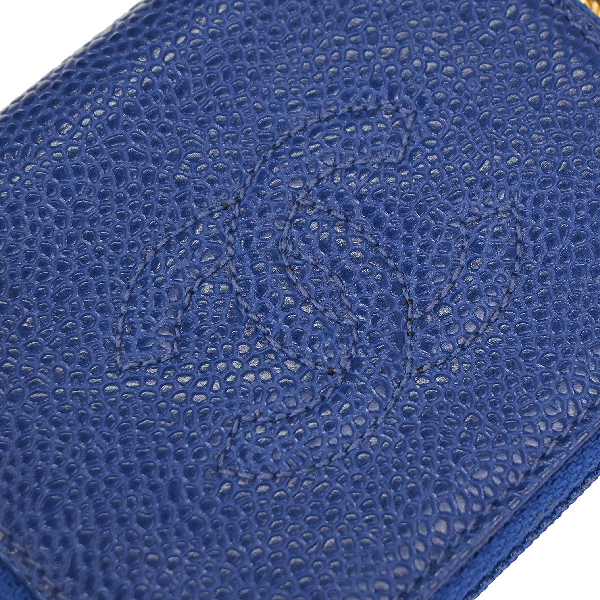 Chanel 1996-1997 Blue Caviar Skin Coin Purse Wallet