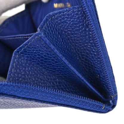 Chanel 1996-1997 Blue Caviar Skin Coin Purse Wallet