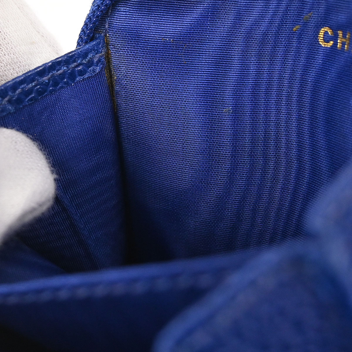Chanel 1996-1997 Blue Caviar Skin Coin Purse Wallet