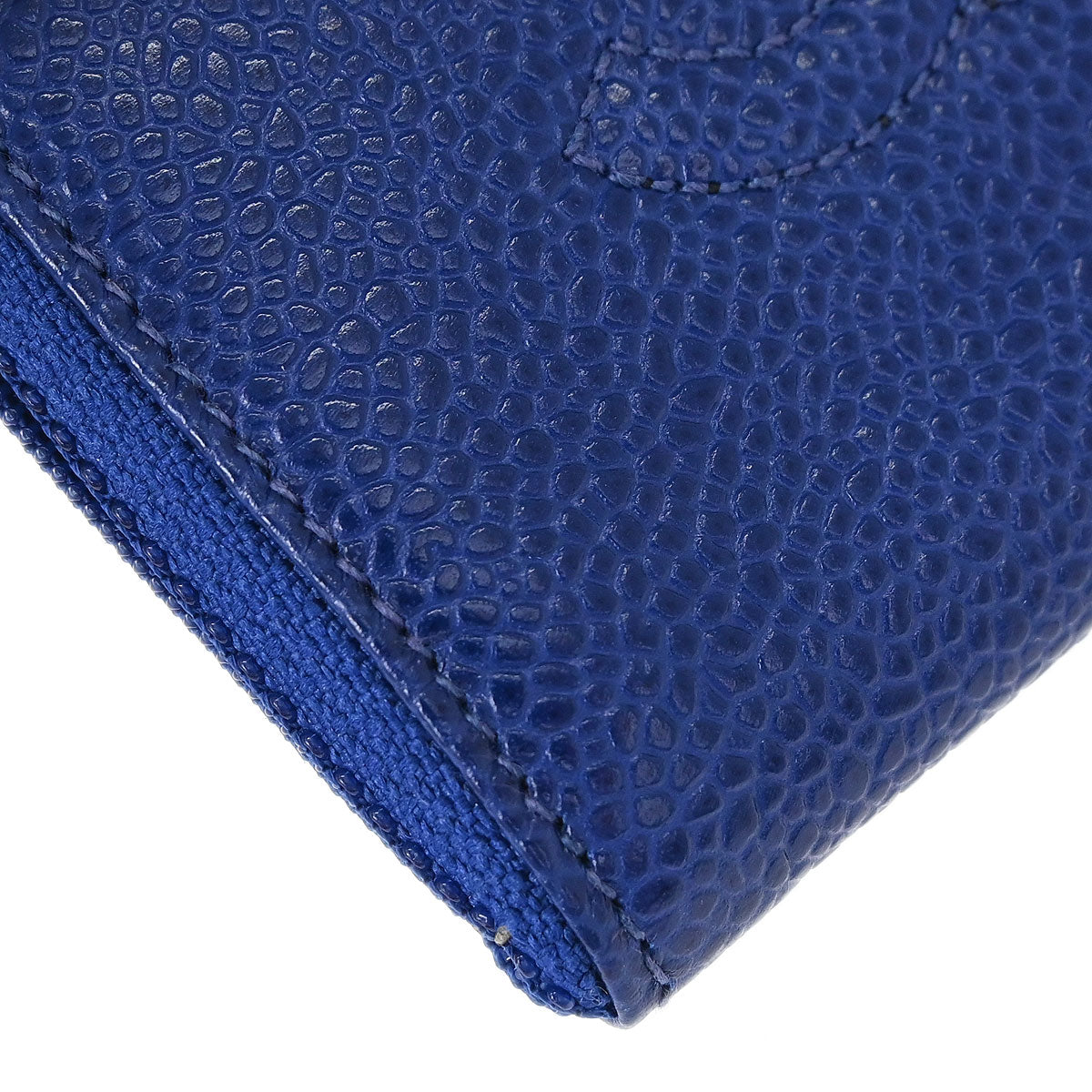 Chanel 1996-1997 Blue Caviar Skin Coin Purse Wallet