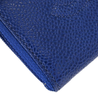 Chanel 1996-1997 Blue Caviar Skin Coin Purse Wallet