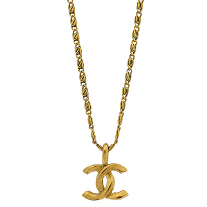 Chanel Gold Mini CC Pendant Necklace 1982