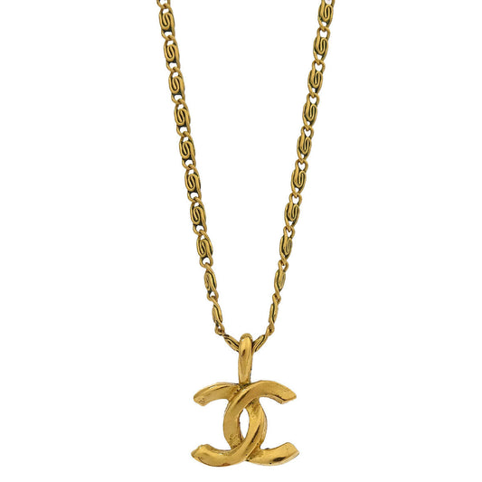 Chanel Gold Mini CC Pendant Necklace 1982