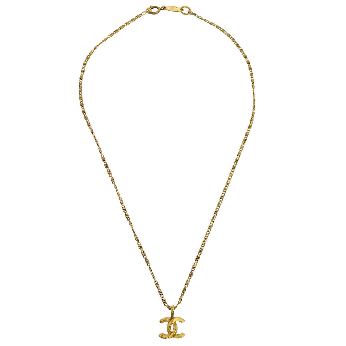 Chanel Gold Mini CC Pendant Necklace 1982