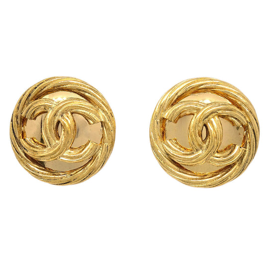 Chanel Button Clip-On Earrings Gold 2919/93P