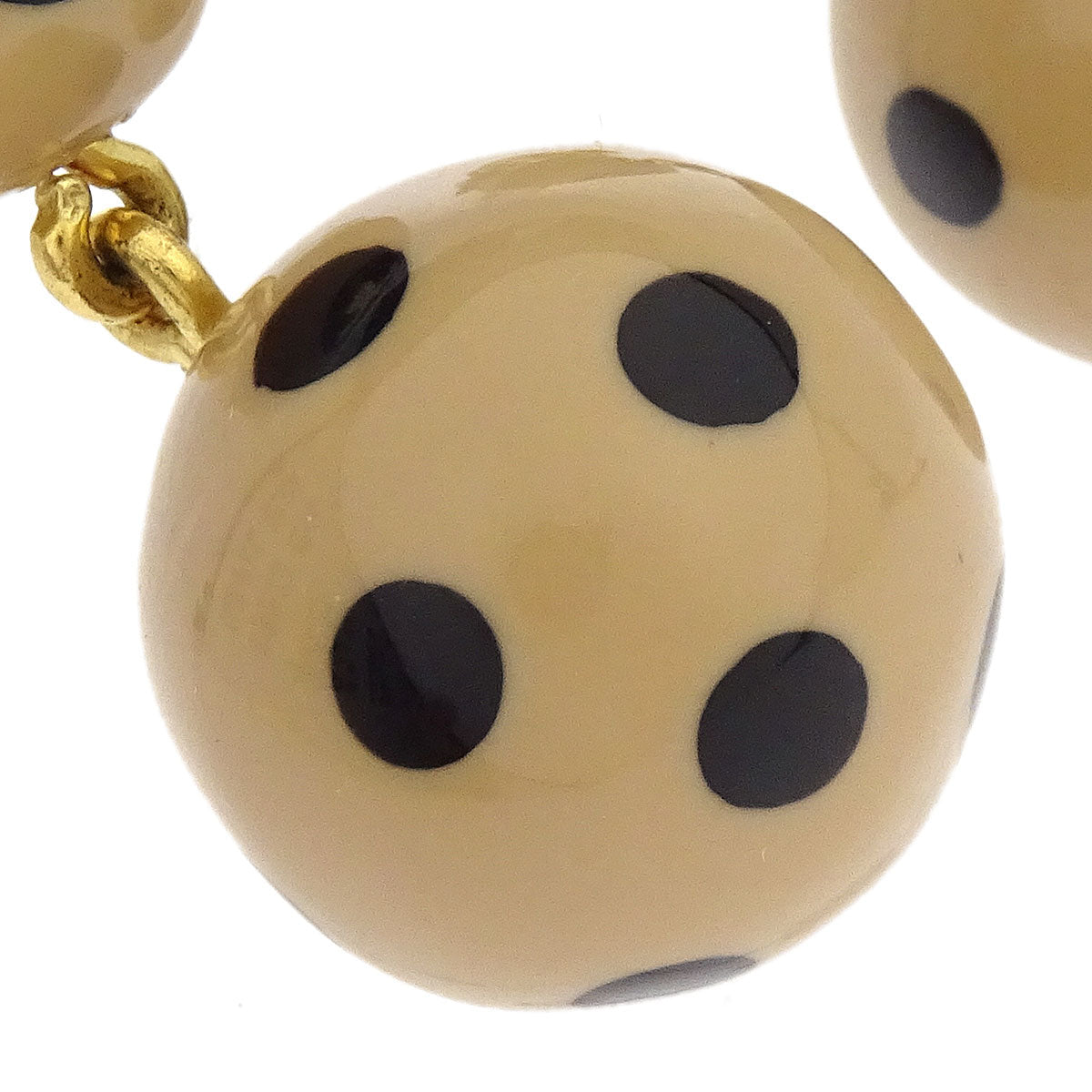 Chanel Dangle Clip-On Earrings Gold Beige 00A