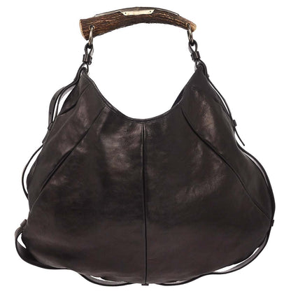 Yves Saint Laurent Black Buffalo Large Mombasa Handbag