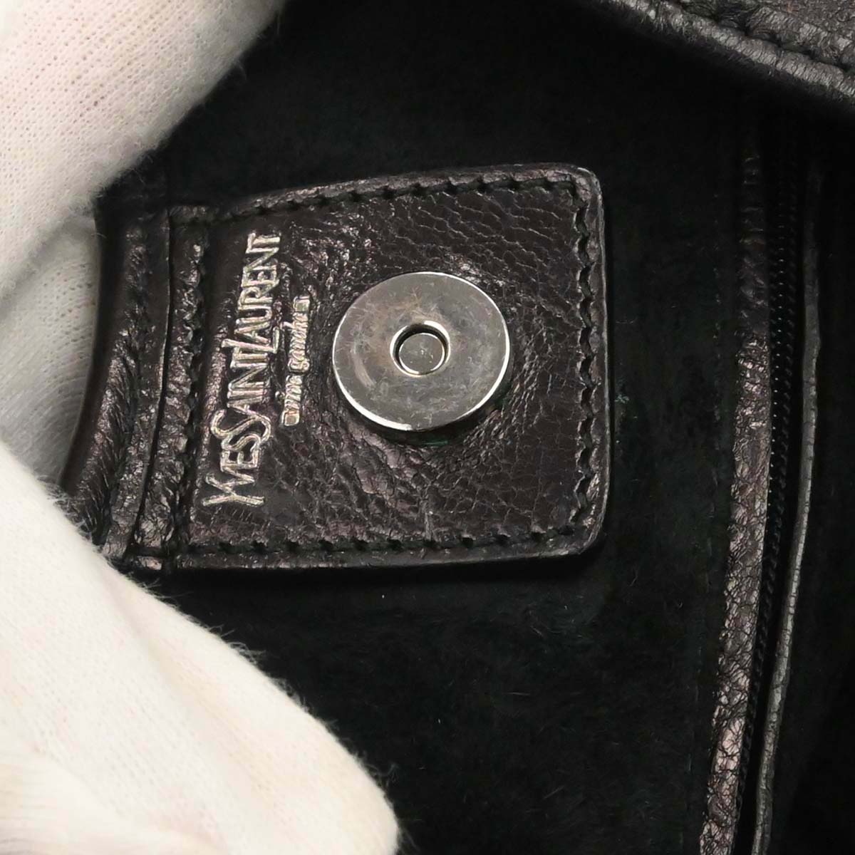 Yves Saint Laurent Black Buffalo Large Mombasa Handbag