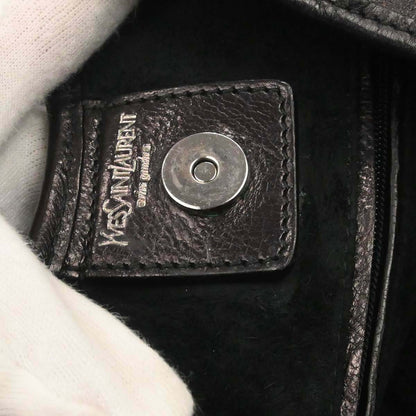 Yves Saint Laurent Black Buffalo Large Mombasa Handbag