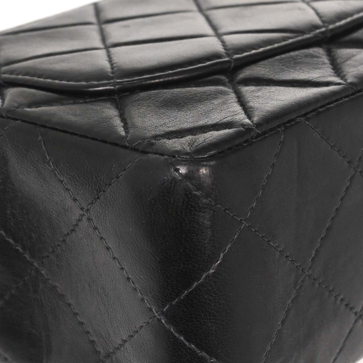 Chanel Black Lambskin Mini Classic Square Flap Shoulder Bag 17