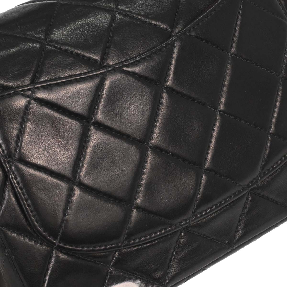 Chanel Black Lambskin Mini Classic Square Flap Shoulder Bag 17