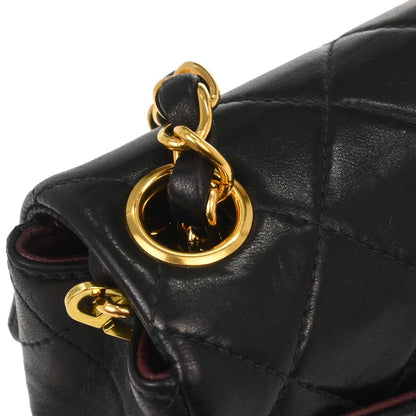 Chanel Black Lambskin Mini Classic Square Flap Shoulder Bag 17