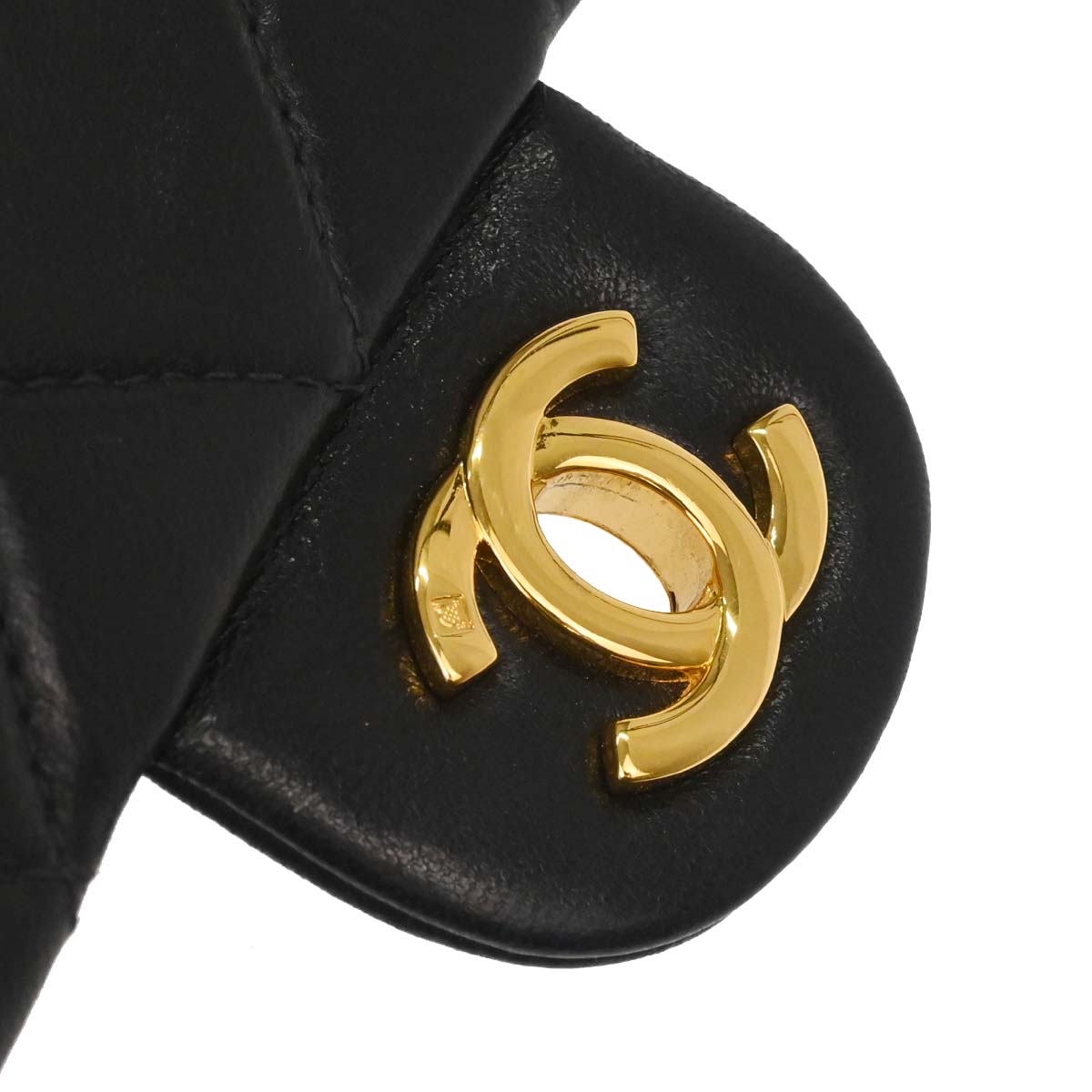 Chanel Black Lambskin Mini Classic Square Flap Shoulder Bag 17