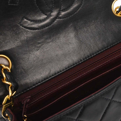 Chanel Black Lambskin Mini Classic Square Flap Shoulder Bag 17