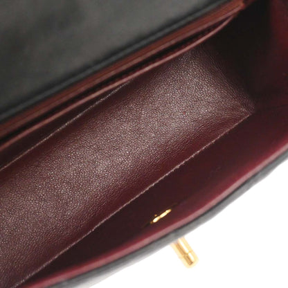 Chanel Black Lambskin Mini Classic Square Flap Shoulder Bag 17