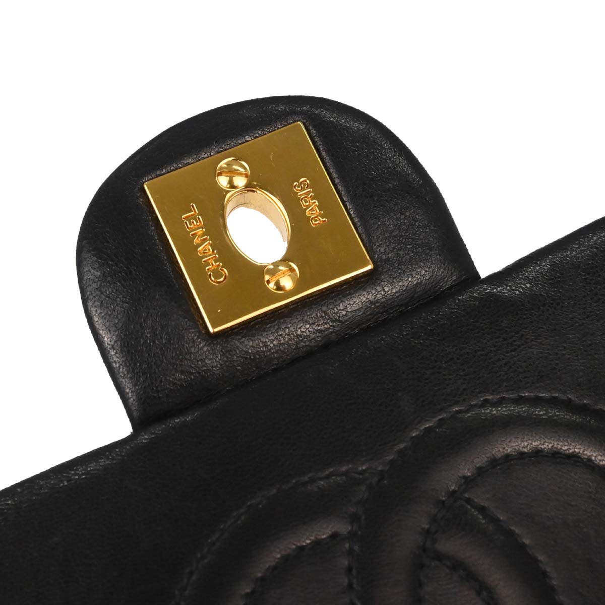 Chanel Black Lambskin Mini Classic Square Flap Shoulder Bag 17