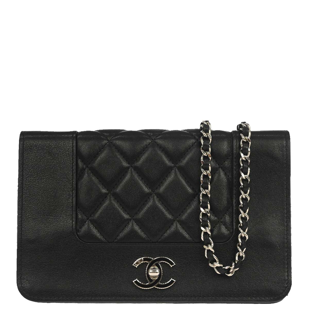 Chanel 2017 Black Lambskin WOC Wallet on Chain Bag