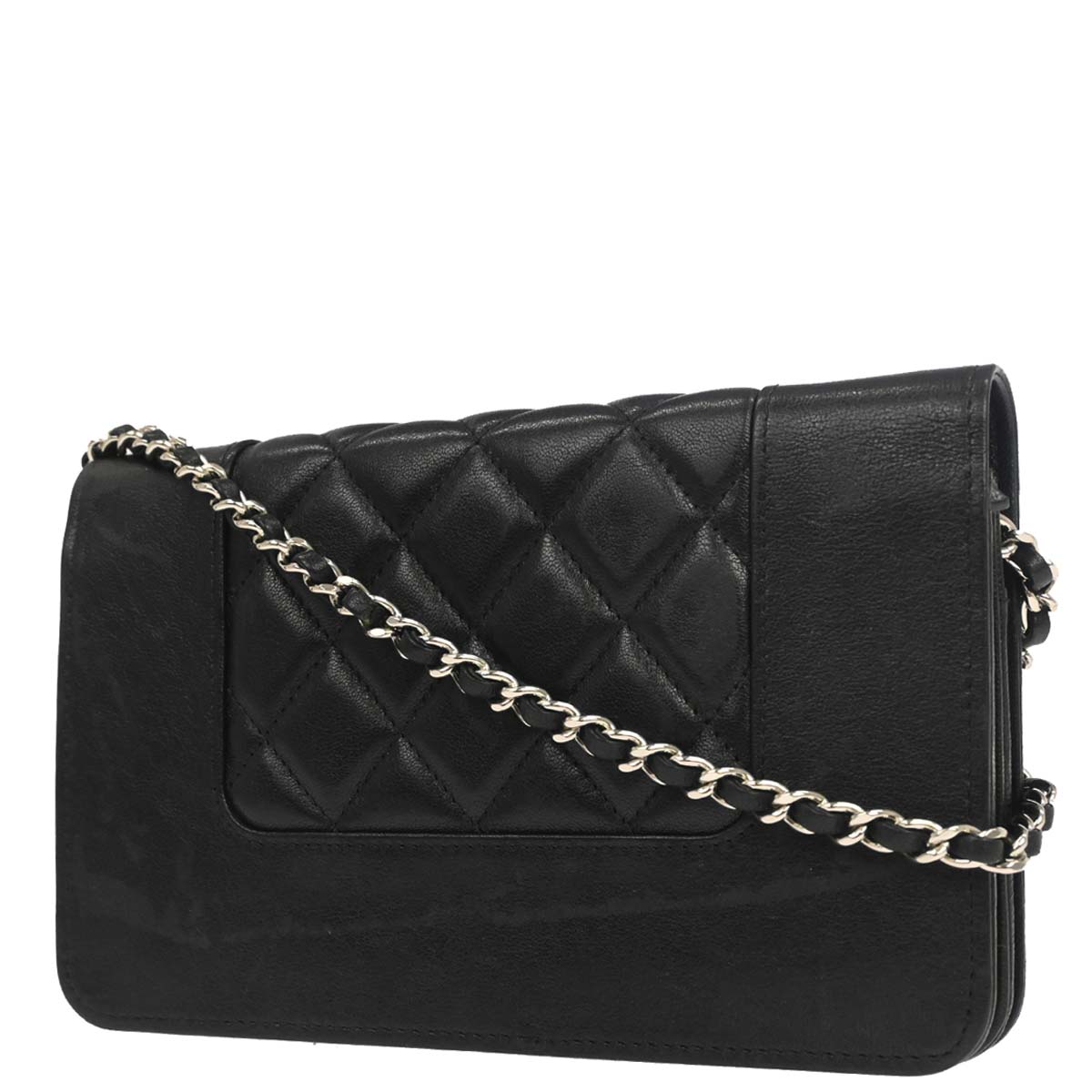 Chanel 2017 Black Lambskin WOC Wallet on Chain Bag