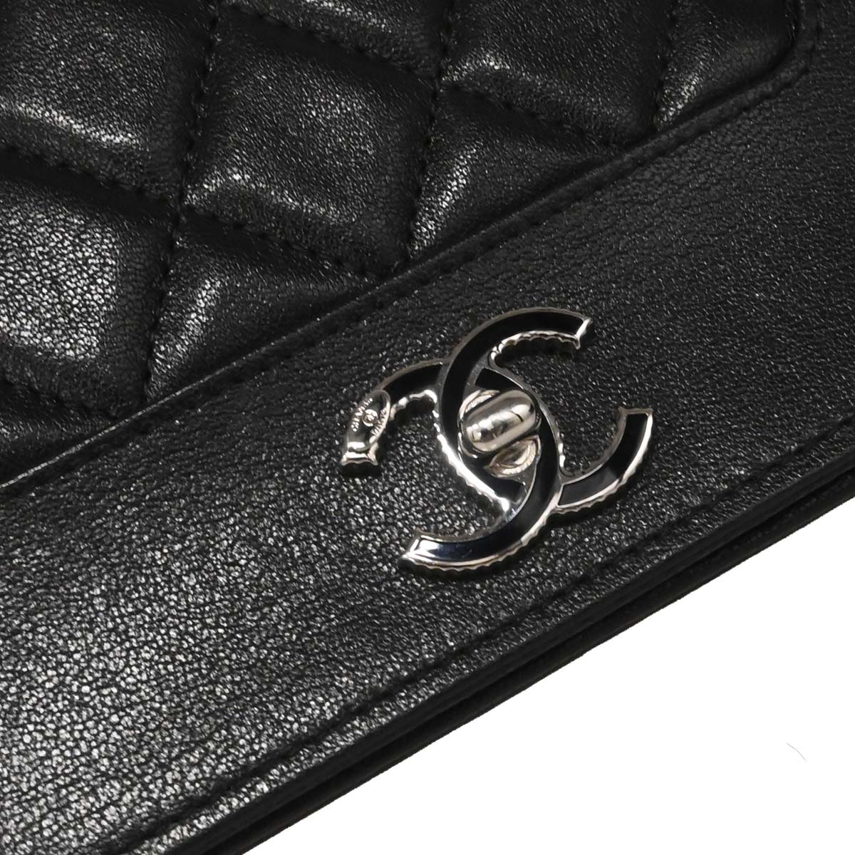 Chanel 2017 Black Lambskin WOC Wallet on Chain Bag