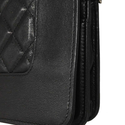 Chanel 2017 Black Lambskin WOC Wallet on Chain Bag