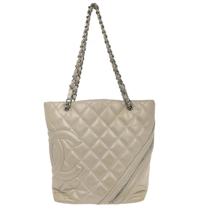 Chanel 2006-2008 Off-white Calfskin Cambon Ligne Tote Handbag