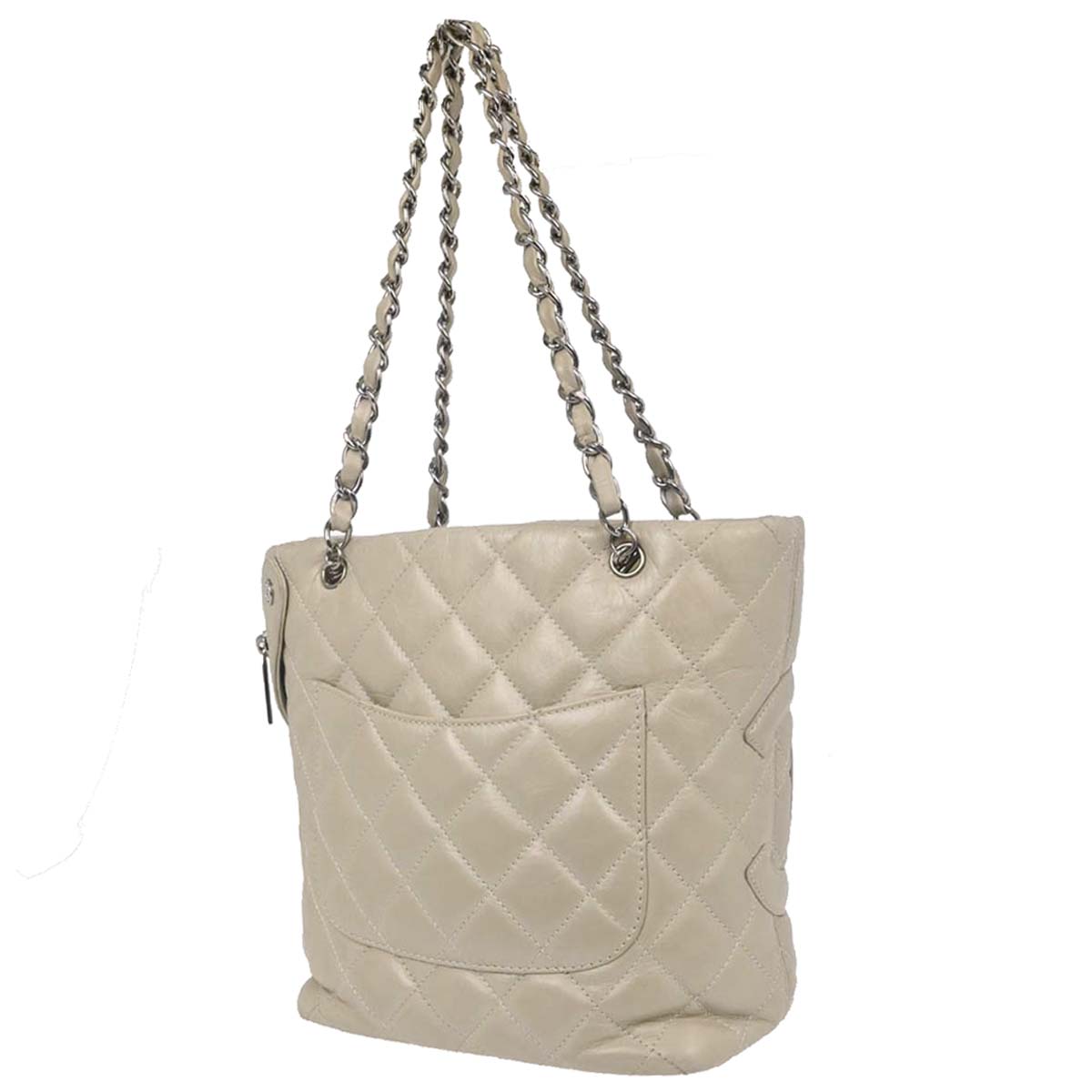 Chanel 2006-2008 Off-white Calfskin Cambon Ligne Tote Handbag