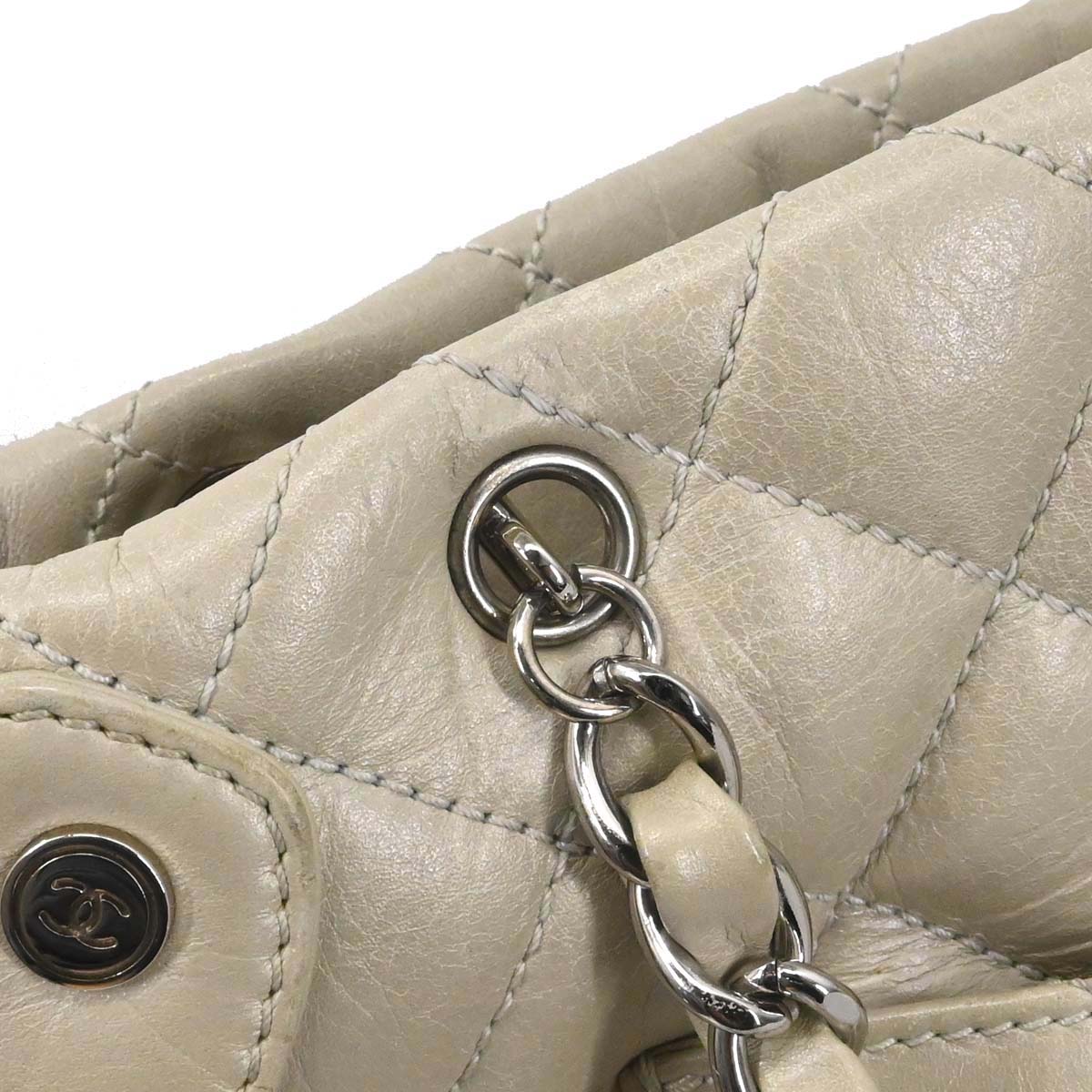 Chanel 2006-2008 Off-white Calfskin Cambon Ligne Tote Handbag
