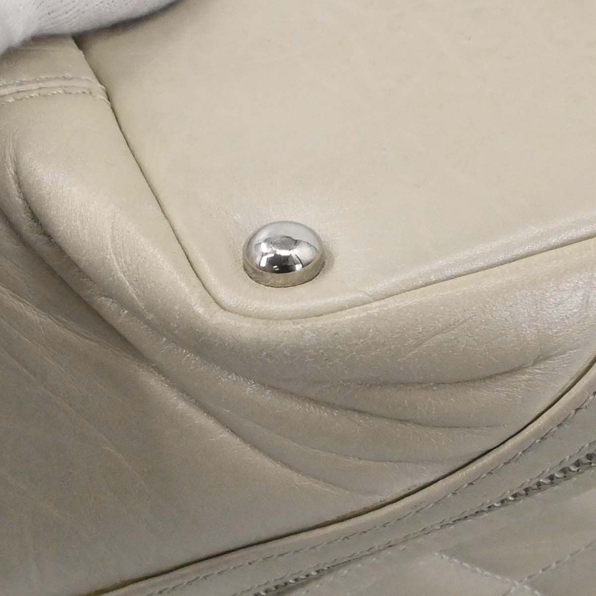 Chanel 2006-2008 Off-white Calfskin Cambon Ligne Tote Handbag