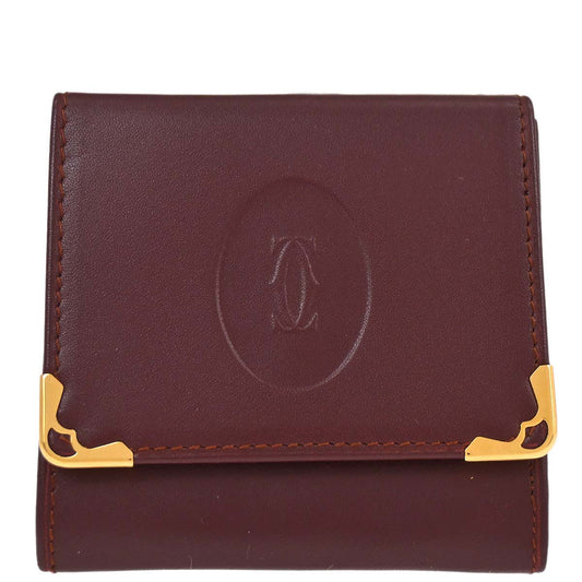Cartier Must de Cartier Bordeaux Coin Purse Wallet