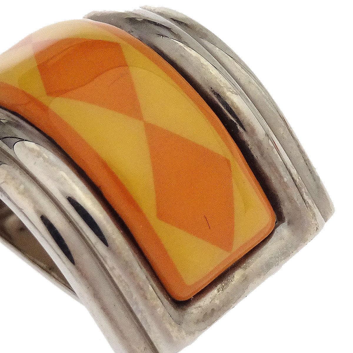 Hermes Silver Enamel Cloisonne Ware Clip-On Earrings