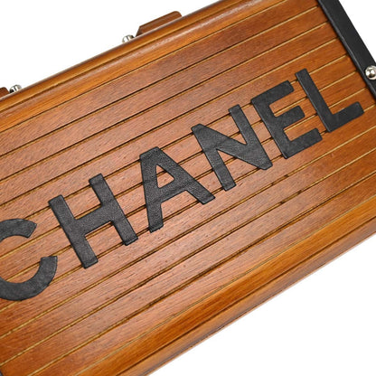 Chanel Brown Black Wood Vanity Handbag Box