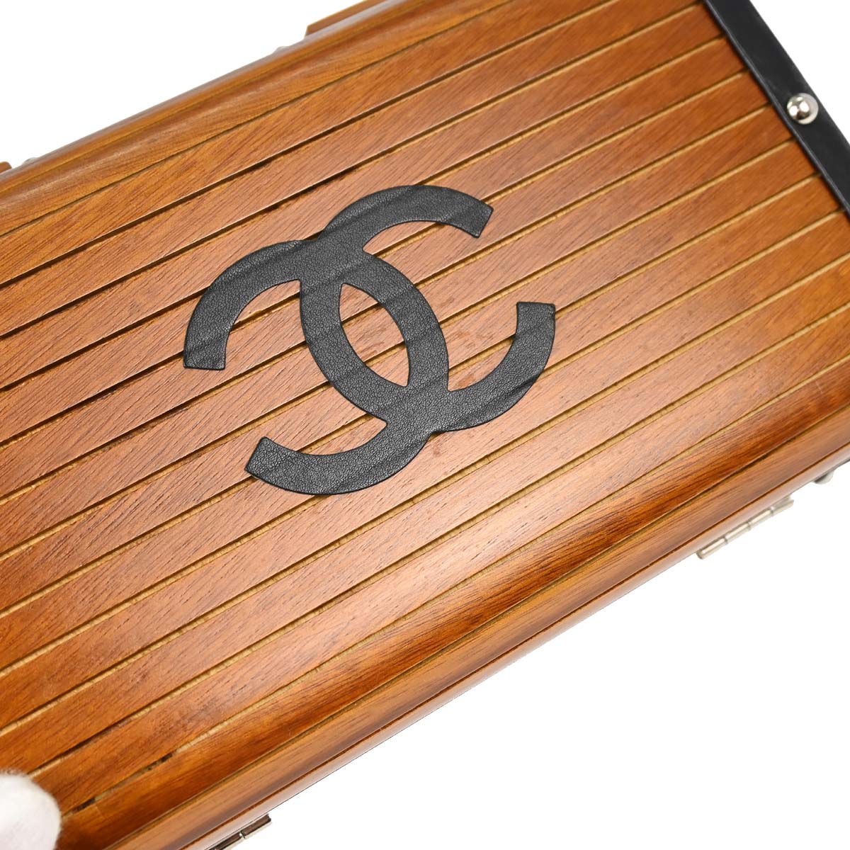 Chanel Brown Black Wood Vanity Handbag Box