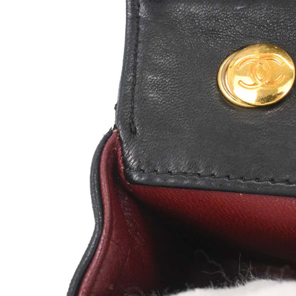 Chanel 1989-1991 Black Lambskin Straight Flap Shoulder Bag