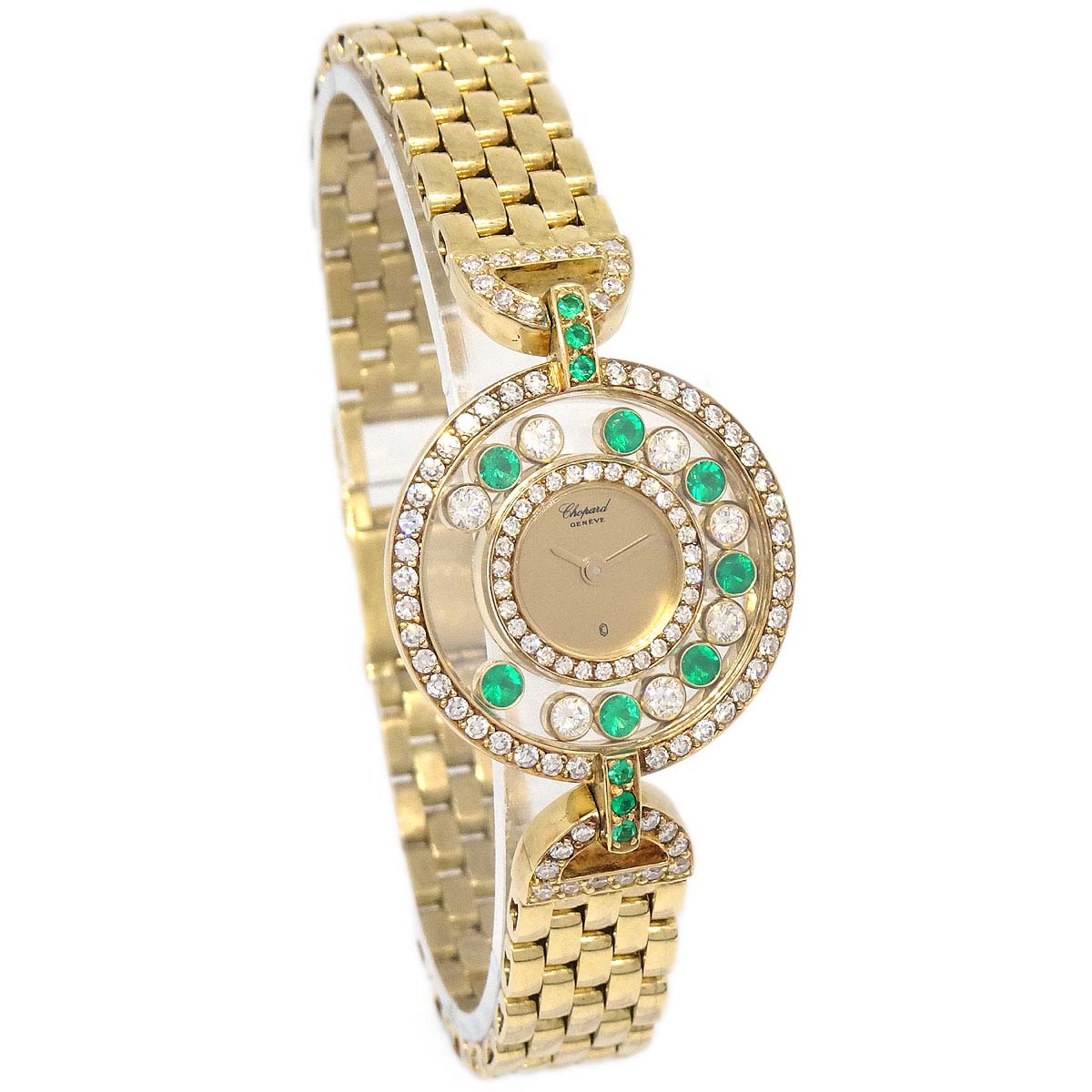 追加分◆ Happy Chopard Happy Diamonds Ref.20/4566 Quartz Watch 18KYG Diamond