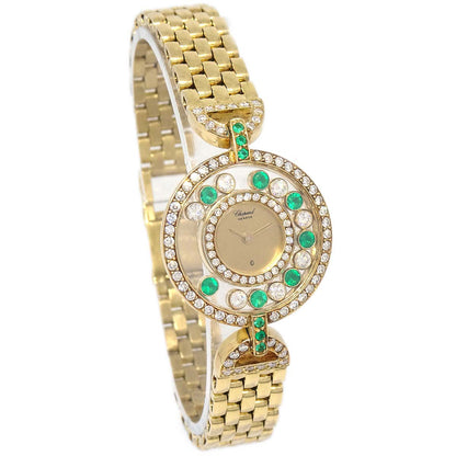 Chopard Happy Diamonds Ref.20/4566 Quartz Watch 18KYG Diamond Emerald