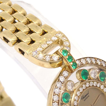 Chopard Happy Diamonds Ref.20/4566 Quartz Watch 18KYG Diamond Emerald