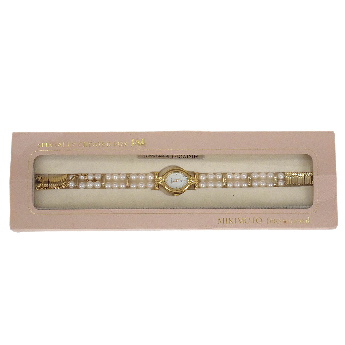 Mikimoto JAL Pearl Quartz Watch SS