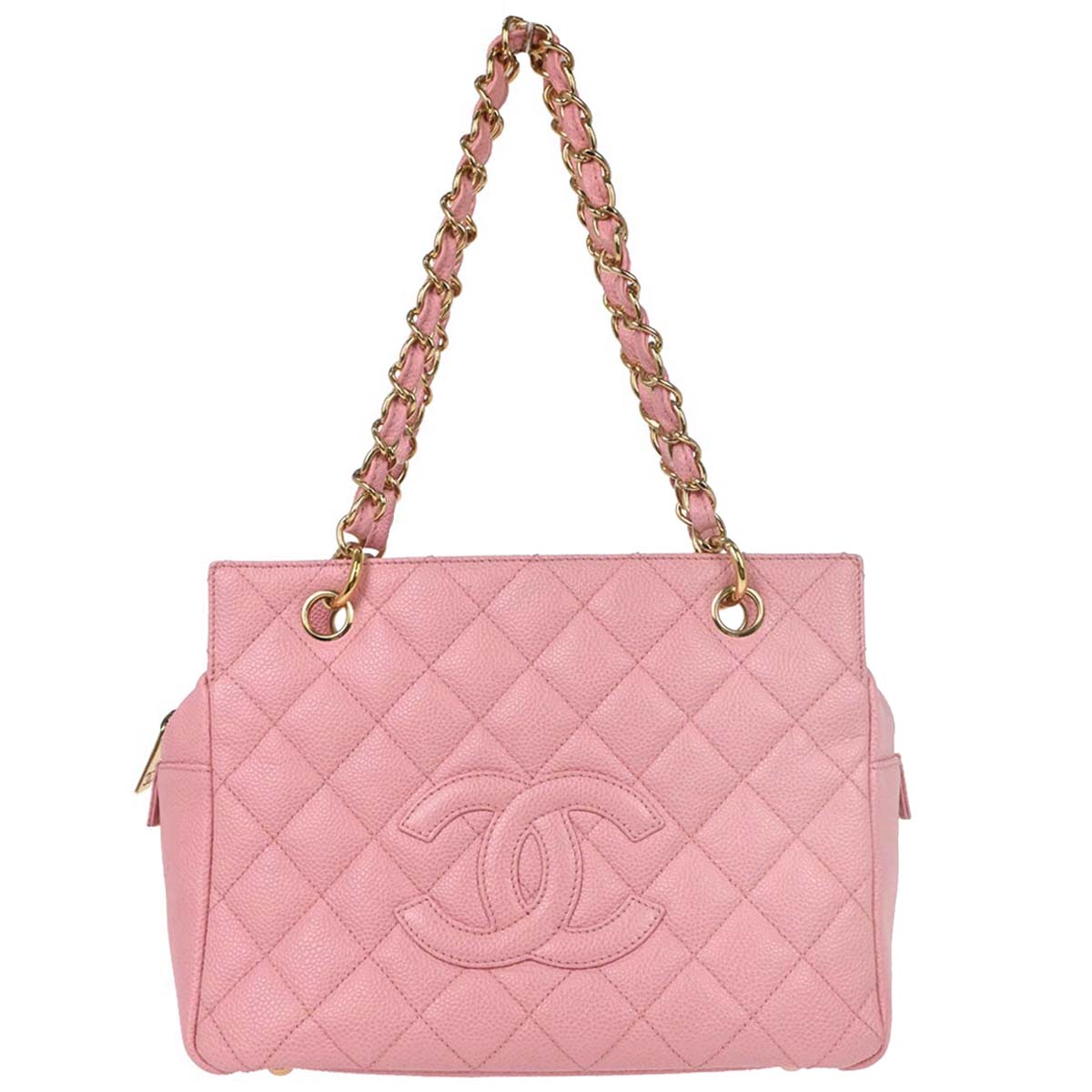 Chanel Pink Caviar Skin Petite Timeless Tote PTT Chain Handbag