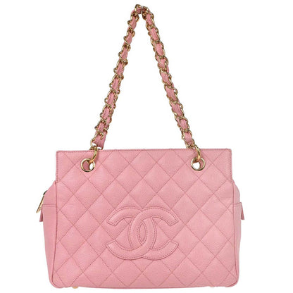 Chanel Pink Caviar Skin Petite Timeless Tote PTT Chain Handbag