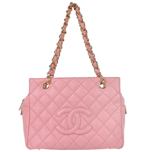 Chanel Pink Caviar Skin Petite Timeless Tote PTT Chain Handbag