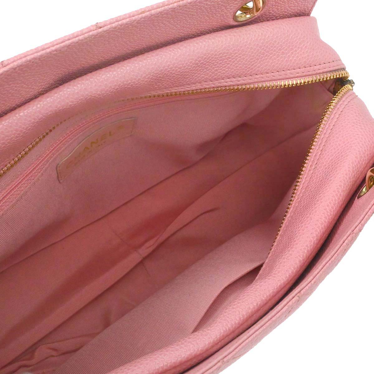 Chanel Pink Caviar Skin Petite Timeless Tote PTT Chain Handbag